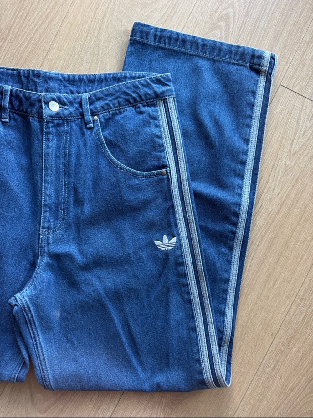 adidas Adicolor Firebird Pants Medium Blue Denim Size 34 - Picture 9 of 16